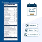 LifeSeasons Men's Multivitamin – High Potency with 21 Vitamins & Minerals, PureWay-C®, NAD+, Active B-Vitamins, TRAACS® Chelates, enXtra® for Energy, Probiotics & Mushrooms – 120 Veg Capsules