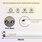 Konideke F32T8/841 32W 48 Inch T8 Fluorescent Tube Light Bulb, T8 Fluorescent Bulbs 4 Foot, 4ft Light Bulb, 4100K Cool White, 2850 Lumens, G13 Medium Bi-Pin Base,10 Pack