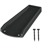 NAACOO Downspout Splash Block, 24" Rain Gutter Downspout Extensions/Extender with 2pc Fixing Nails, Drainage to Protect House Foundations(2 Piece|Black)