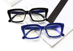 FEISEDY Square Blue Light Blocking Reading Glasses Anti Glare Digital Eyestrain Reader B2479 Blue 1.75x