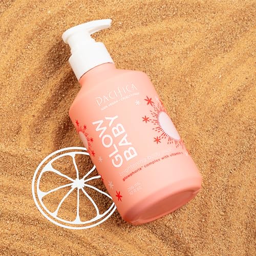 Pacifica Glow Baby Brightening Body Wash – Vitamin C & AHA Exfoliating Body Wash for Glowing Skin, Moisturizing Daily Shower Gel for Dull Dry Skin, Niacinamide & Kakadu Plum, Vegan, 10 oz