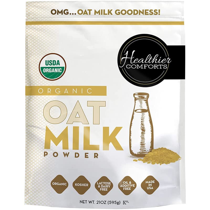 Oat Milk Powder 21oz - Natural and Plant Based Milk with a Clean Formula - Gluten-Free, Vegan, USDA Organic Certified, Non-GMO, Dairy Free, and Lactose Free Milk Powder with No Refrigeration Required
