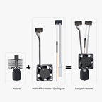 Bambu Lab P1P/P1S Hotend Complete Kit – Full Assembly Hardened Steel Nozzle with Ceramic Heater, 0.4mm Nozzle, Cooling Fan & Heating Block | Bambu P1S Hotend Replacement for 3D Printing