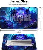Premium Board Game 24x14in MTG Playmat Compatible for OCG CCG RPG TCG Playmat (Blue The Wolf)