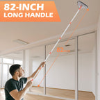 Wall Cleaner Triangle Mop with 82'' Long Handle - Wall Scrubber, Cleaning Washer Tool with 4 Microfiber Chenille Duster Pads for Clean Walls, Ceiling, Windows, Baseboards, Floors (Gray)