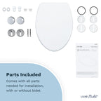 LUXE TS1008E Slow Close Elongated Comfort Fit Toilet Seat, White