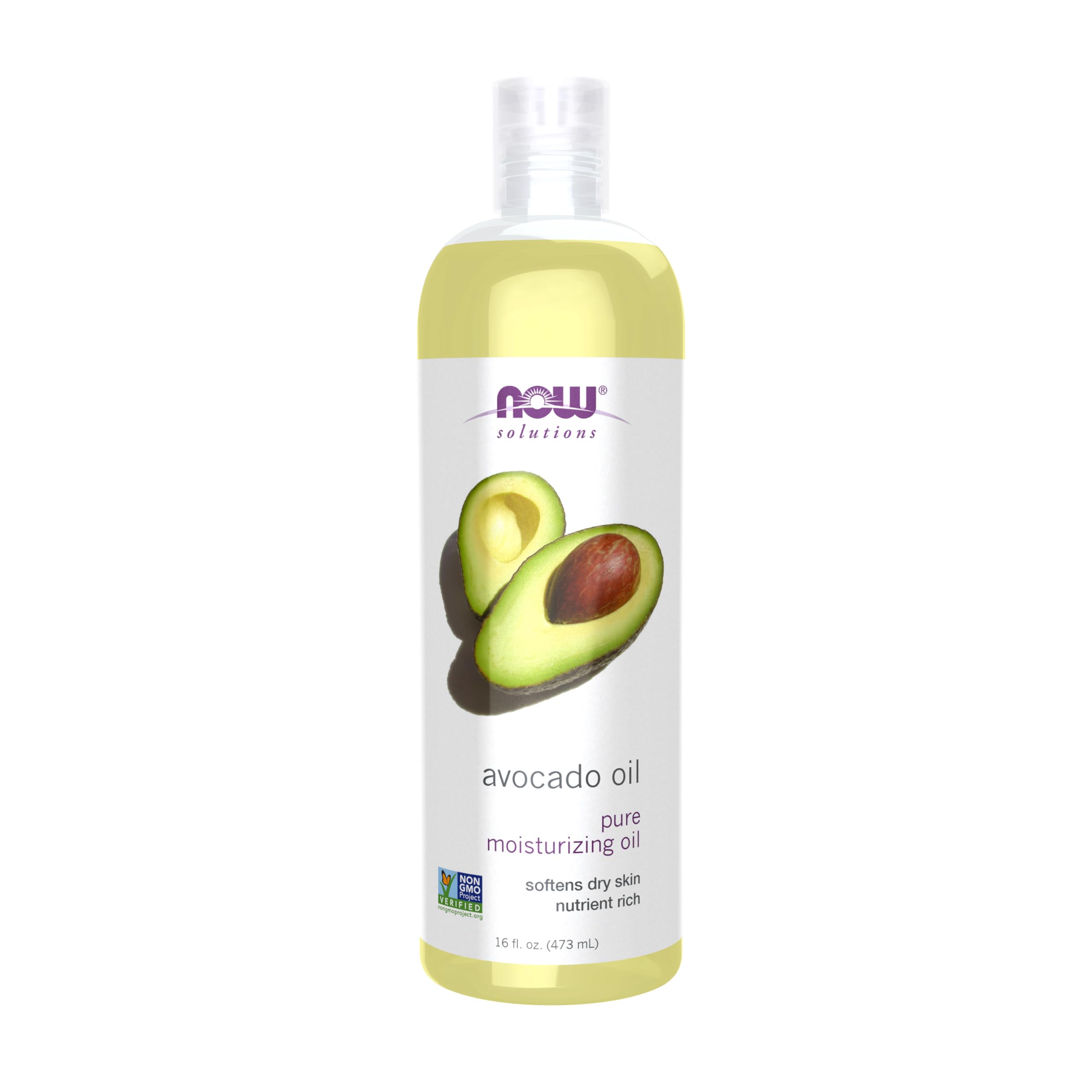NOW Foods Solutions, Avocado Oil, 100% Pure Moisturizing Oil, Nutrient Rich and Hydrating, 16-Ounce