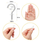 RELBRO Small Screw Hooks, 1/2 Inch Metal Screw in Hooks, Silver, 100 Pcs