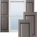 Ekena Millwork Lifetime Vinyl LP2S14X05100MS Standard Two Equal Panel Vinyls, Raised Panel Vinyl Shutters, w/Installation Shutter-Lok's & Matching Screws (Per Pair), 14 3/4"W x 51"H, Musket Brown