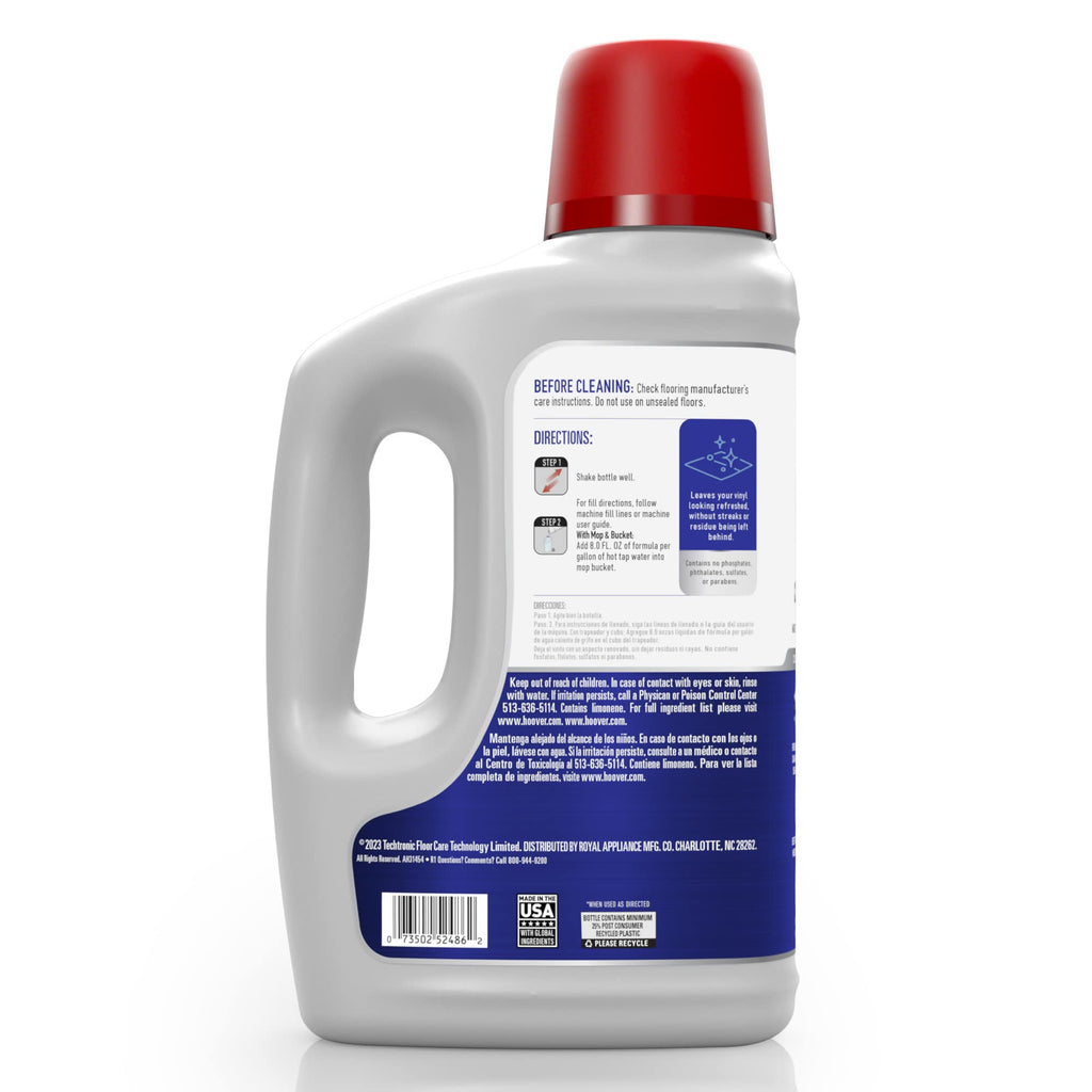 Hoover Luxury Vinyl Hard Floor Cleaner Solution, 64 oz, Fresh Citrus Scent