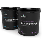 Wipex Gym Wipes Bundle - Get 2 Buckets (1) Lavender Plant-Based Fitness Equipment Wipes & (1) Sanitizing BZK for Skin, Great for Gyms, Yoga Studios, Home, Fitness Centers, 400 Ct (Pack of 2)