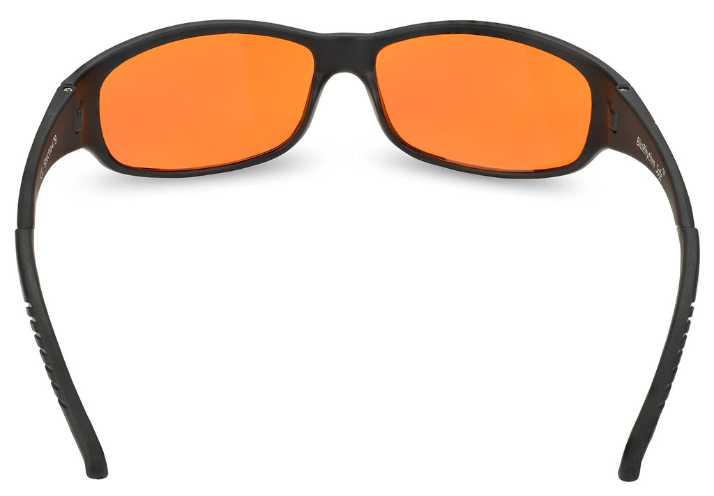 Blue Light Blocking Amber Glasses for Sleep 99.9 Percent Effective - Nighttime Eye Wear - Special Orange Tinted Glasses Help You Sleep and Relax Your Eyes
