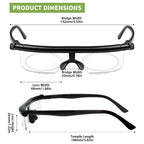Ouolipraa Flex Focal Adjustable Glasses Dial Vision Reading Glasses Zoom Eyeglasses for Men Women One Power Auto Focus 0D to 400D Presbyopic Readers Variable Focus Eyewear Read Distance Near Far Sight