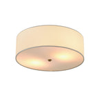 Globe Electric 2-Light Flush Mount Ceiling Light, Matte Brass Finish, White Linen Shade, E26 Base, Dimmable, Minimalist Home Lighting, 60998