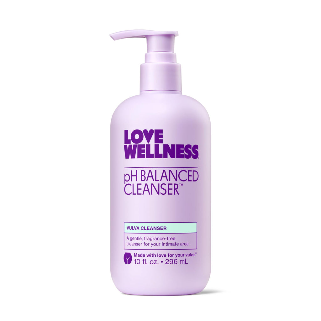 Love Wellness pH Balanced Cleanser | Feminine Vulva Wash for Intimate Health & Hygiene | Fragrance-Free, Non-Irritating & pH Matched | With Aloe Vera & Calendula for Sensitive Skin | 10 Fl Oz