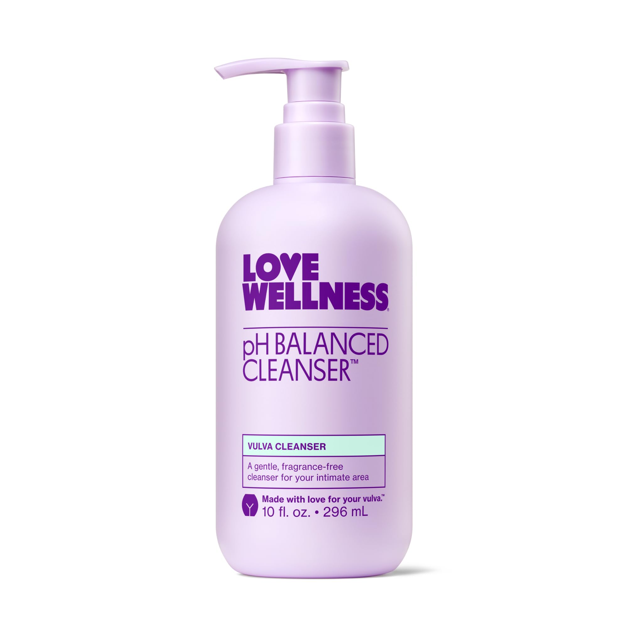Love Wellness pH Balanced Cleanser | Feminine Vulva Wash for Intimate Health & Hygiene | Fragrance-Free, Non-Irritating & pH Matched | With Aloe Vera & Calendula for Sensitive Skin | 10 Fl Oz