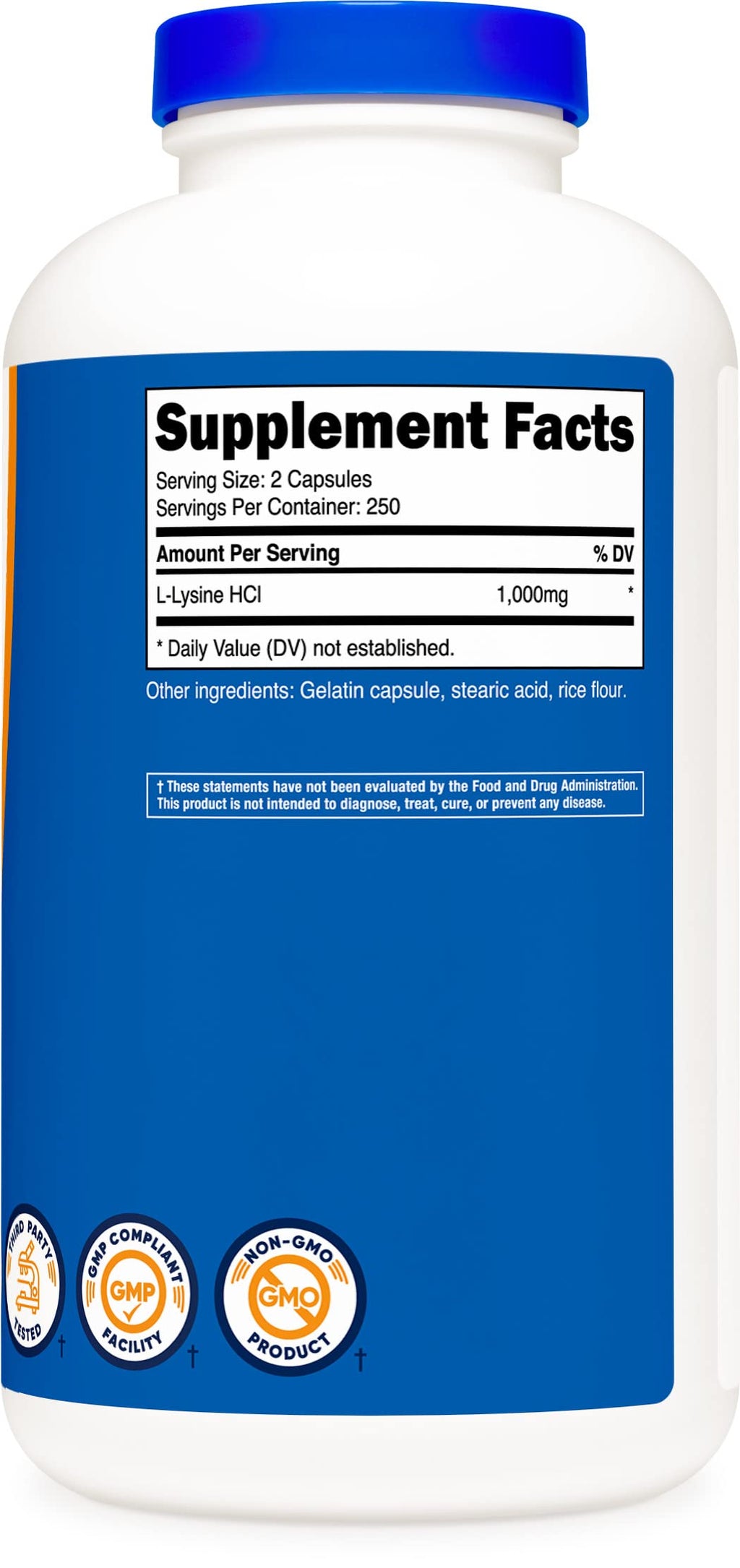 Nutricost L-Lysine 500mg (1000mg Serving), 500 Capsules (3 Bottles)