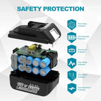 CHAUNVEN 2 Packs 5.0Ah 18V Battery Replacement for Makita 18V Battery BL1850B BL1840B 1860B BL1830B BL1815B Compatible with Makita 18 Volt Cordless Power Tool and Charger