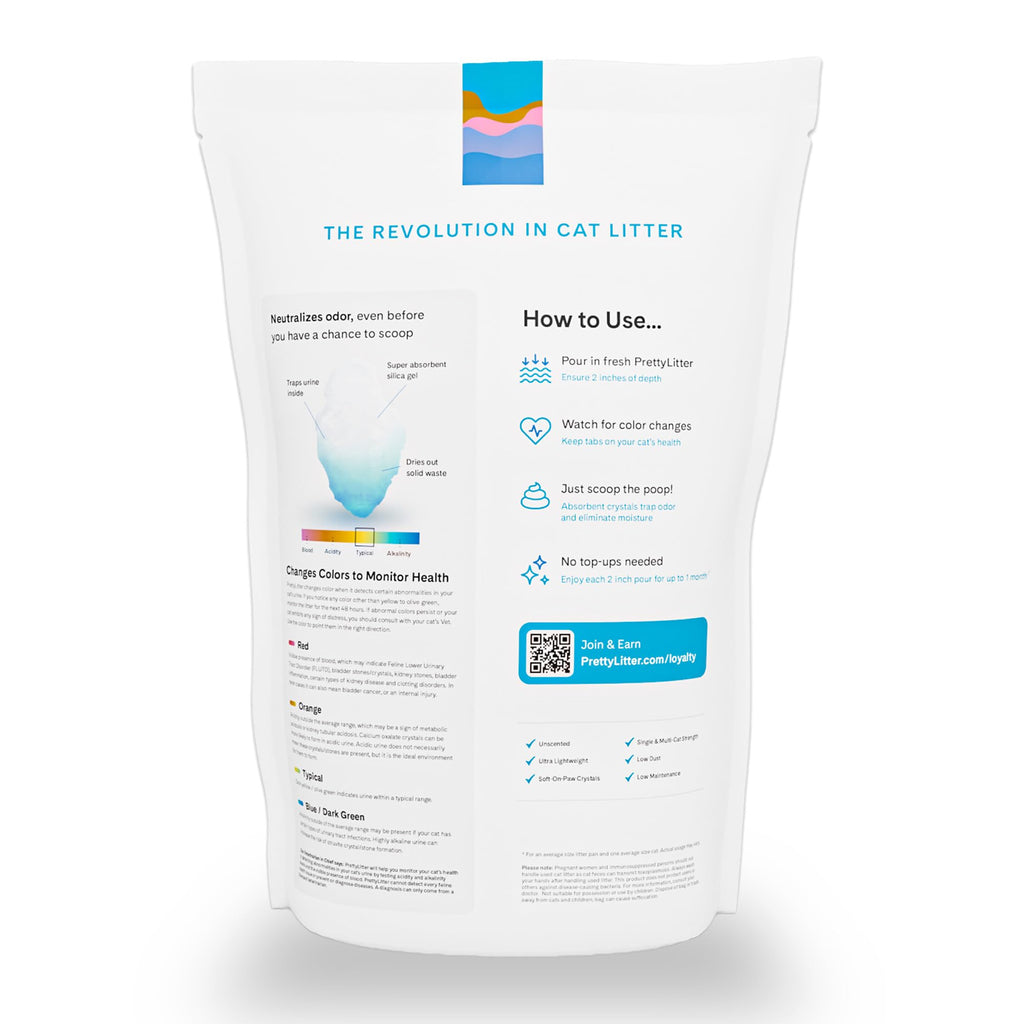 PrettyLitter Health Monitoring Cat Litter, Unscented, 6 lb. Bag