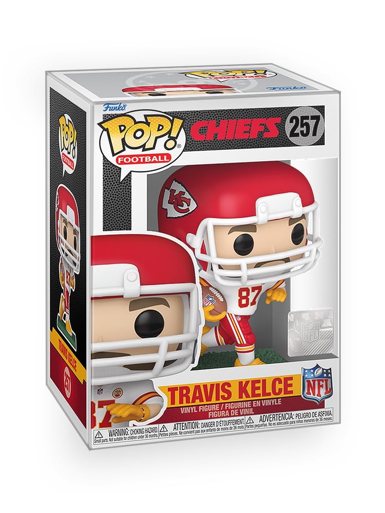Epic Collectibles Pop Football: KC Chiefs - Travis Kelce Vinyl Figure Bundle with Compatible Funko Box Protector