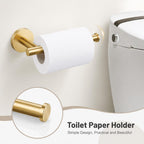 Brushed Gold Bathroom Accessories Set, 7 Pieces Gold Towel Bar Bathroom Hardware Set, 31.5 Inch Towel Racks for Bathroom, SUS304 Stainless Steel Bathroom Towel Holder Toilet Paper Holder Wall Mounted