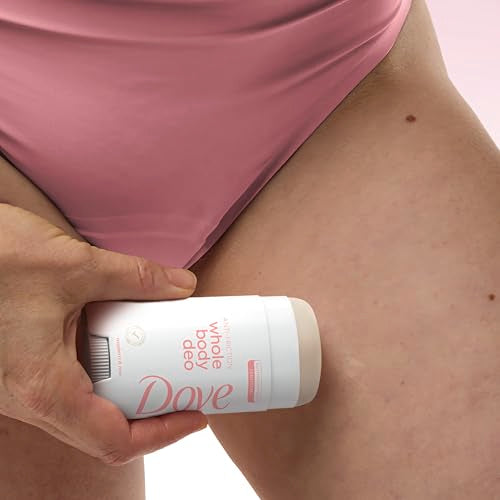 Dove Whole Body Deo Aluminum Free Anti-Chafe Deodorant Stick Raspberry & Rose for 72h Odor Control 2.6 Oz