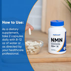 Nutricost NMN (Nicotinamide Mononucleotide) 500mg, 60 Capsules - Vegetarian Friendly, 30 Servings, Gluten Free, GMO Free