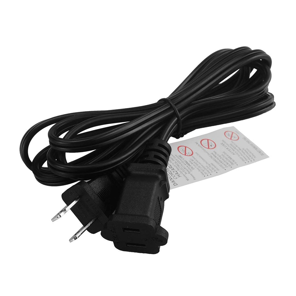 15-Feet Long Polarized US 2-Prong Male-Female Extension Power Cord Cable, 16AWG 2 Outlet Extension Cable Cord US AC 2-Prong Male/Female Power cable10A/125V, Nema 1-15P to 1-15R Cable Polarized