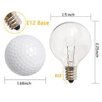 CHYParty G40 Replacement Bulbs Outdoor, 120V 5W Clear, E12 Base, 25PK