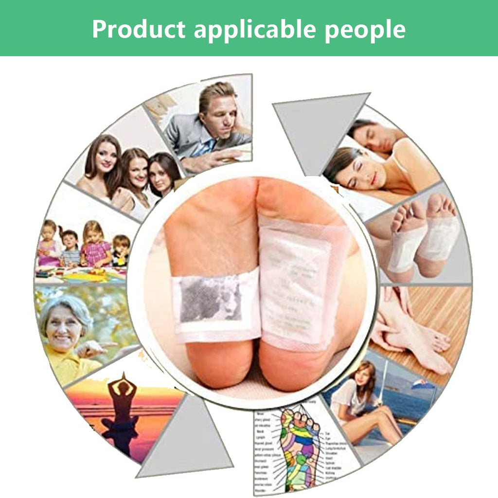 100PCS Natural Bamboo Vinegar Foot Pads Foot and Body Care | Deep Cleansing Foot Paches for Stress Relief, Better Sleep Suitable for Travel or Home Use
