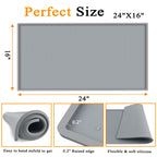 Water Dispenser Mat for Floor with Lip, 24'' x 16'', Grey