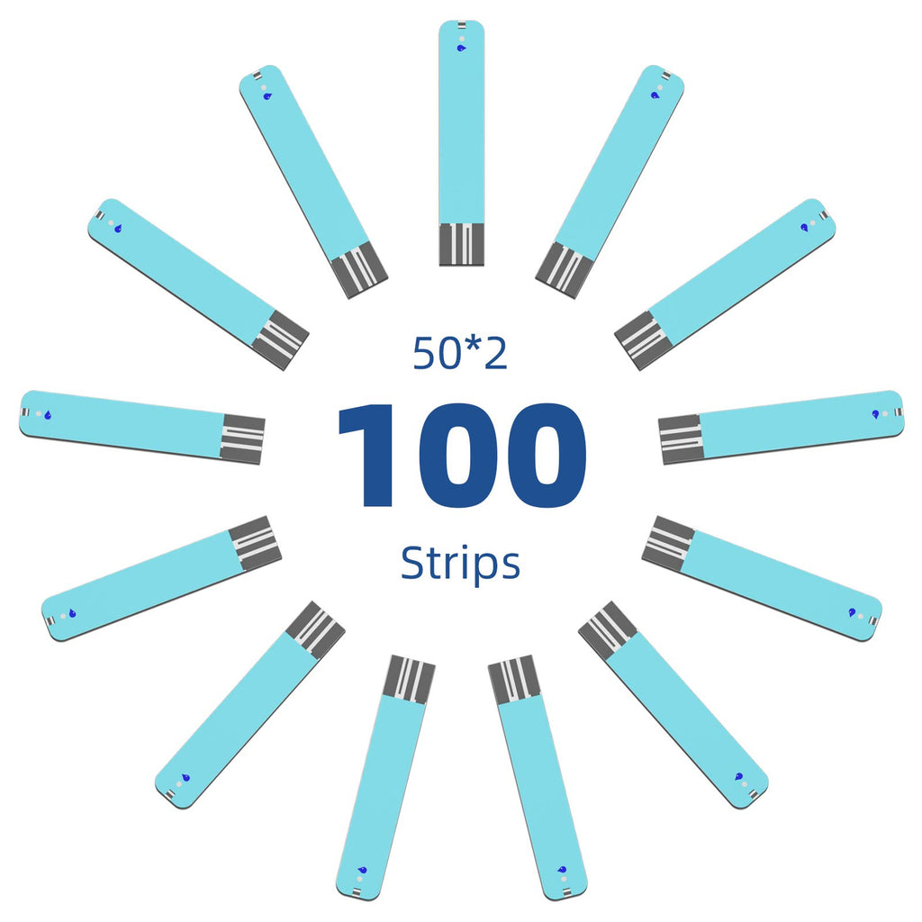 Metene TD-4116 Blood Glucose Test Strips, 100 Count Blood Sugar Test Strips for Diabetes, Use with metene TD-4116 and metene S Blood Glucose Monitoring System Only(No Monitor)