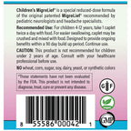 Children's MigreLief® - Triple Therapy with Puracol™ - Nutritional Support for Pediatric Migraine Sufferers - 60 Caplets/1 Month Supply
