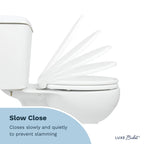 LUXE TS1008R Round Comfort Fit Toilet Seat with Slow Close, Quick Release Hinges, and Non-Slip Bumpers (White)