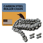 PGN #40 Roller Chain - 10 Feet + 2 Free Connecting Links - Carbon Steel Chains for Bycicles, Mini Bikes, Motorcycles, Go-Karts, Home and Industrial Machinery - 239 Links