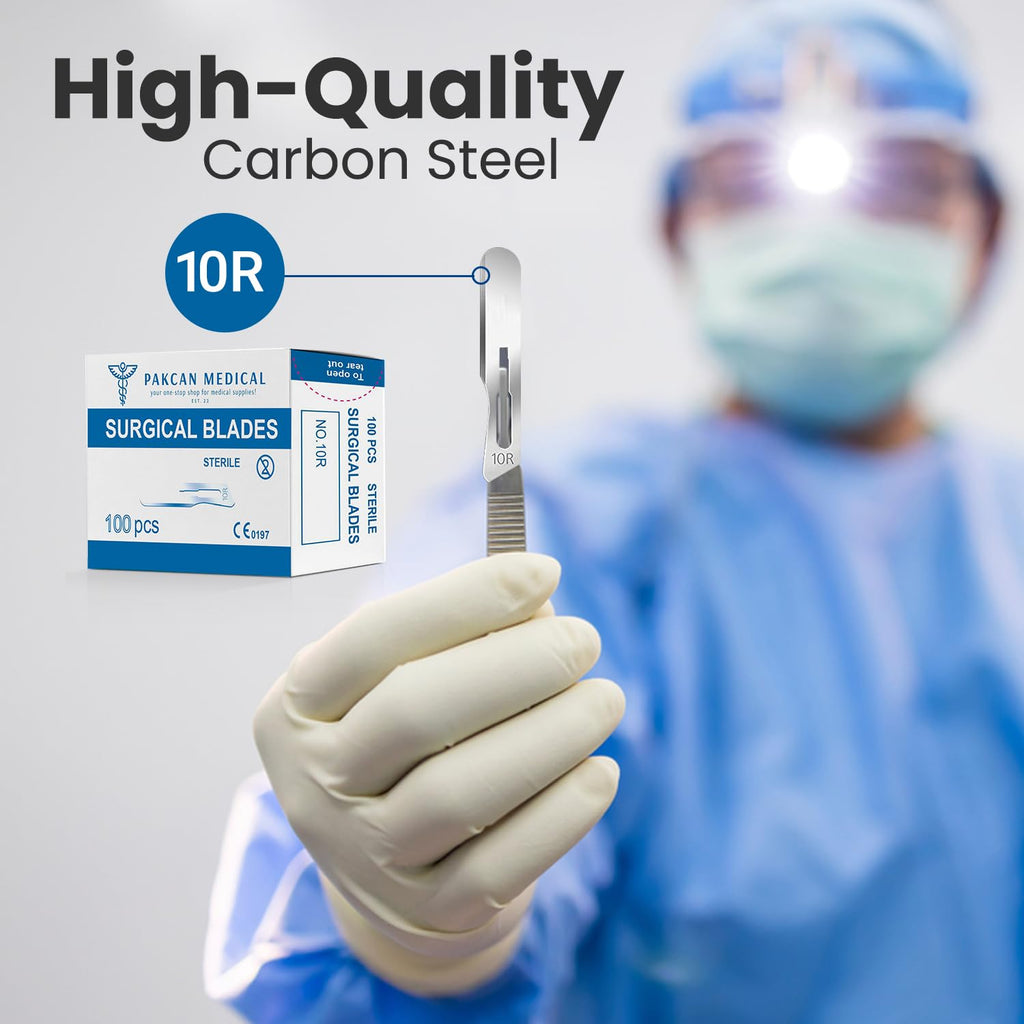 10R Dermaplaning Professional Kit Includes:10R Dermaplaning Scalpel Blades (100 Pack), Scalpel Handle No. 3, Scalpel Blade Remover, Hemostat Forceps