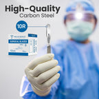 10R Dermaplaning Professional Kit Includes:10R Dermaplaning Scalpel Blades (100 Pack), Scalpel Handle No. 3, Scalpel Blade Remover, Hemostat Forceps