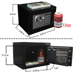 Yuanshikj Safe Box with Electronic Keypad, Small Hidden Steel Security Lock Box with Key, 0.23 Cubic Feet, 9.05" W x 6.69" D x 6.69" H, for Jewelry Gun Cash Use Storage money (RED)