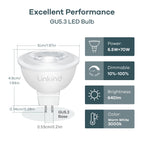 Linkind MR16 LED Bulb Dimmable, GU5.3 Bi-Pin Base LED Light Bulbs, 6.5W (70W Equivalent) 3000K Warm White 640lm MR16 LED Spot Lights, Recessed, Tracking Lights, 12V Low Voltage, 6 Packs