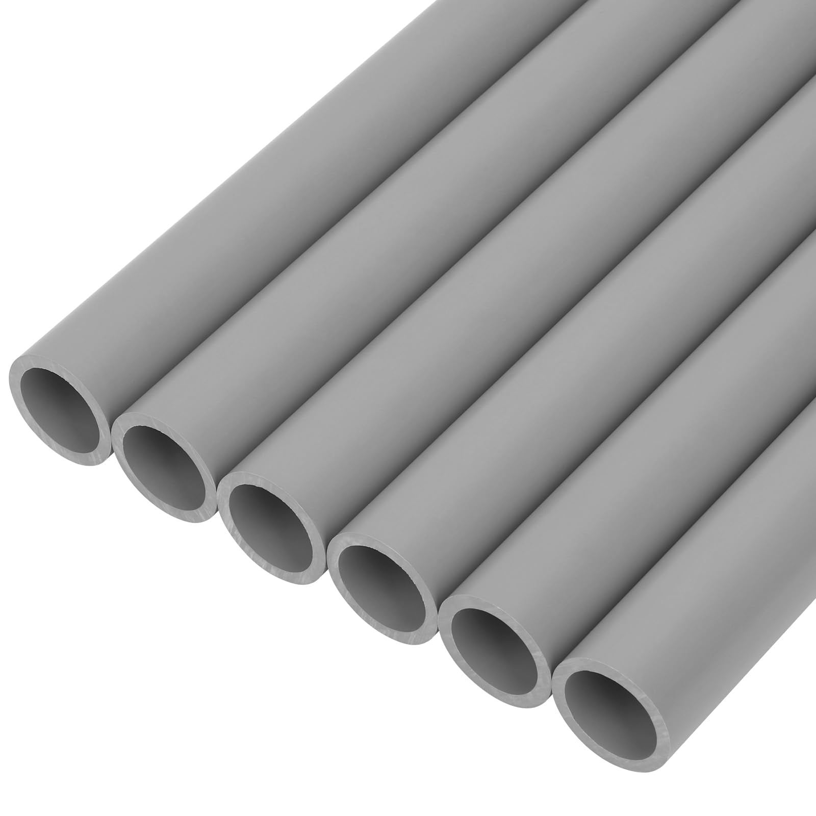 CKVIHAV 6Pcs 1 Inch Grey Electrical Conduit PVC Pipe 17" Long Sch40 PVC Rigid Tube Round Pipes Hardware Tubing for Home DIY Electrical Wiring Installation, Garden, Farm, Workshop,(1" x 17"L)