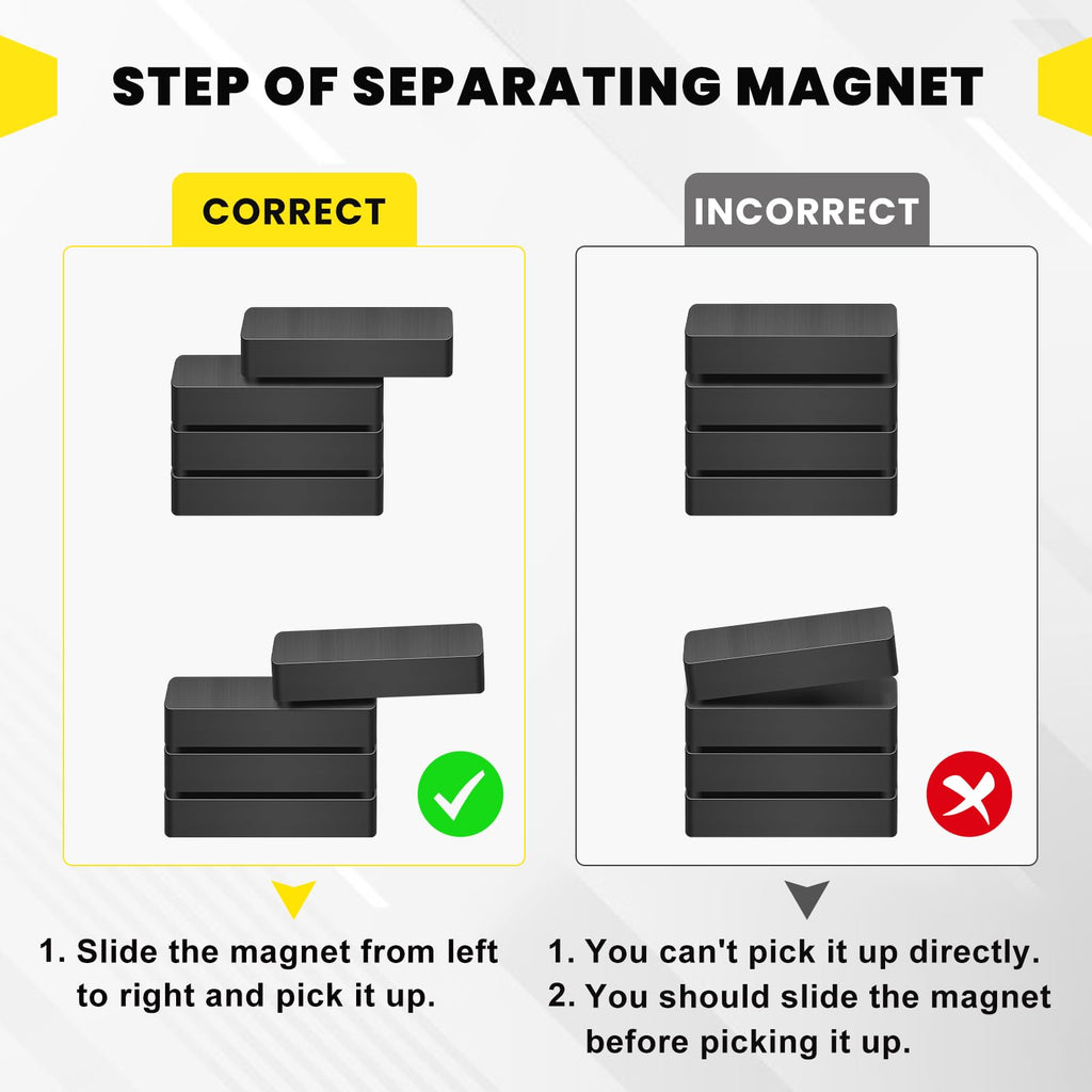 TRYMAG 12 Packs Ferrite Large Block Magnets, 1 7/8" x 7/8" x 3/8" Heavy Duty Industrial Rectangular Ceramic Magnets for Crafts, Fridge, DIY, Science and Cruises(Grade 8)