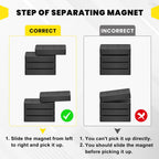 TRYMAG 12 Packs Ferrite Large Block Magnets, 1 7/8" x 7/8" x 3/8" Heavy Duty Industrial Rectangular Ceramic Magnets for Crafts, Fridge, DIY, Science and Cruises(Grade 8)