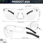 Salfboy Clear Safety Glasses for Men and Women Eye Protection Bulk Protective Eyewear ANSI Z87.1 Scratch-Resistant Lens
