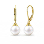 LOIPURI Genuine Freshwater Pearl Drop Earrings for Women 14K Gold Plated