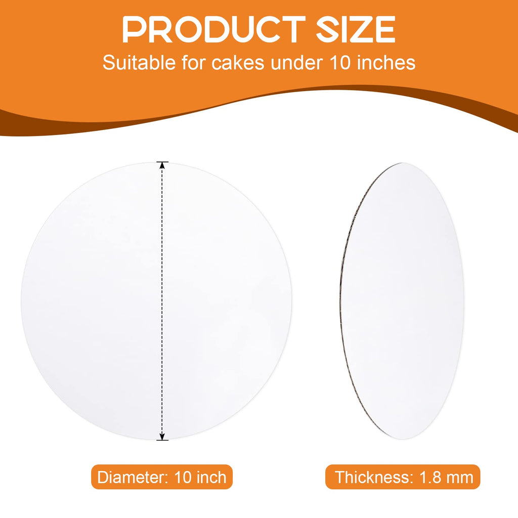 ZENOWICK 25-Packs Cake Boards 10 inch Round, White Cake Board Rounds