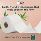 ecoHiny Premium & Soft Bamboo Toilet Paper | PFAS Free | 24 Mega Rolls, 3 ply & 350 Sheets | Non Toxic, FSC Certified, Septic Safe, BPA Free | Tree Free Toilet Tissue | Plastic Free Packaging