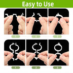Hytihtu 50Pcs Plant Support Clips Plastic Trellis Clips, Tomato Vine Clips