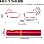 REAVEE 5 Pack Slim Portable Reading Glasses for Men Women, Computer Blue Light Blocking Small Readers Metal Frame Spring Hinge with Pocket Compact Pen Case, Black Red Pink Blue Gold 2.5