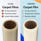 TapeManBlue Carpet Protection Film 36" x 200' roll, Self Adhesive Plastic Carpet Protector Film with Clean Removal & Easy Unwind, Durable Protection Tape to Shield Your Surface from Dirt and Spills