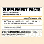 CHOQ Tongkat Ali Extract 100mg - Testosterone Booster for Men - LJ100 Longjack Clinically Proven - Malaysian Eurycoma Longifolia with 40% Glycosaponins - 30 Capsules